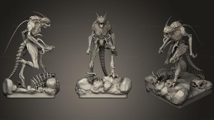 Figurines heroes, monsters and demons (Insectoid, STKM_0883) 3D models for cnc